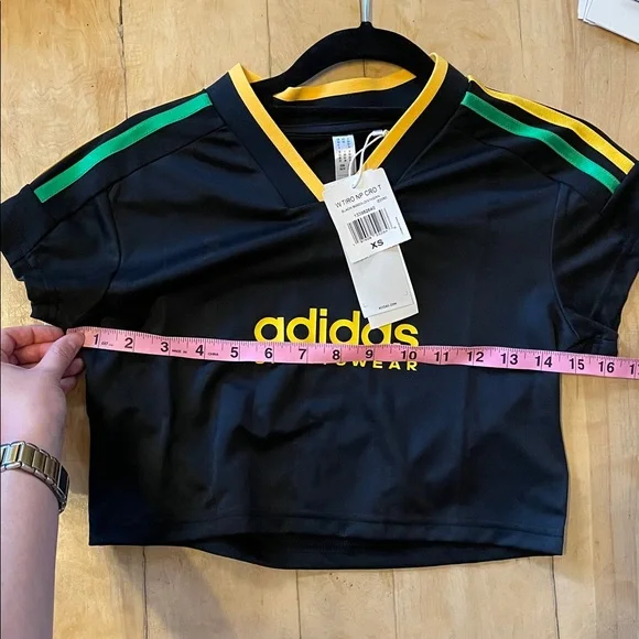 Adidas Tiro Crop Jersey Black Gold Green - Picture 7 of 7